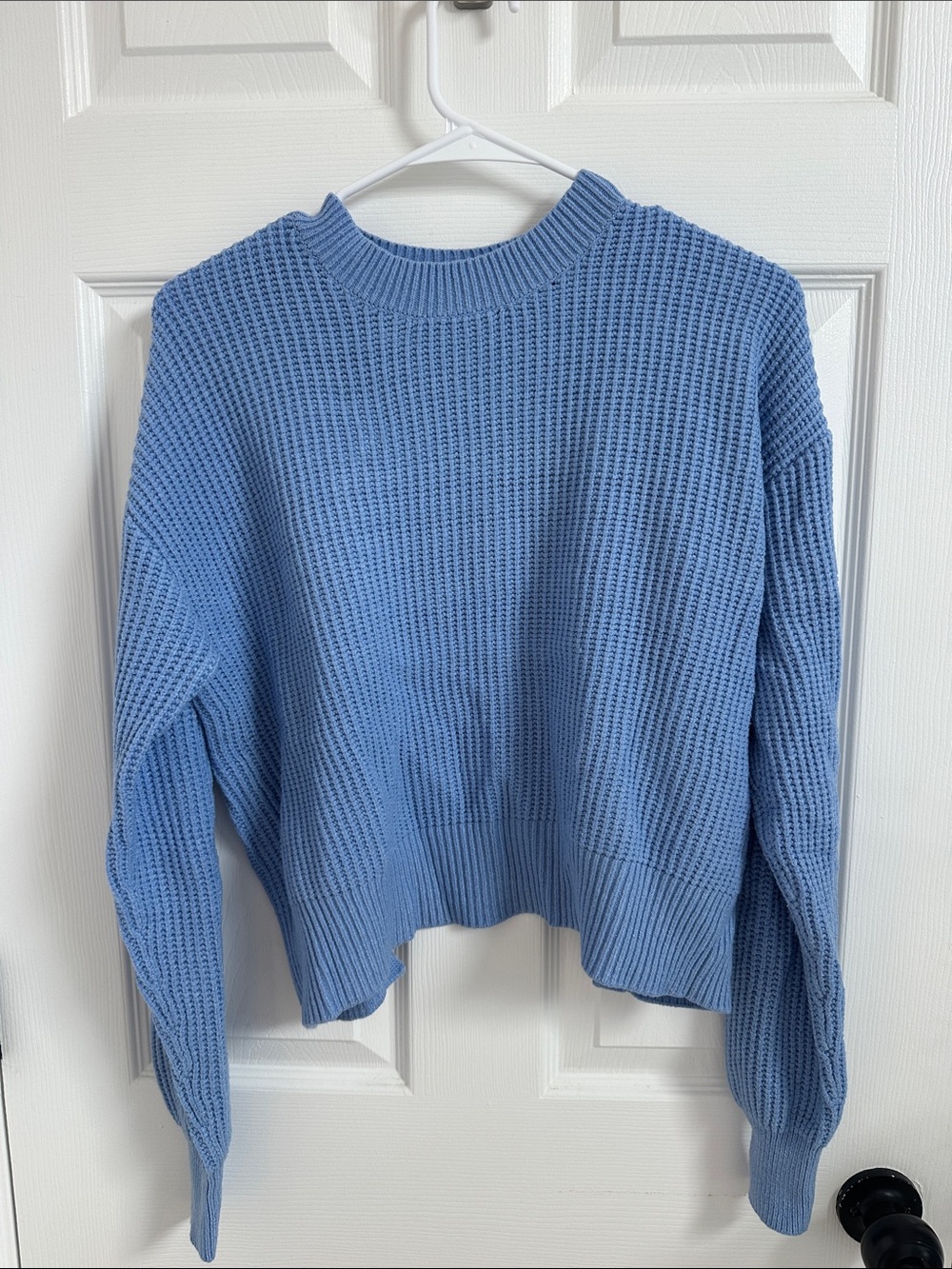 Lovers + Friends Blue Waffle Knit Sweater